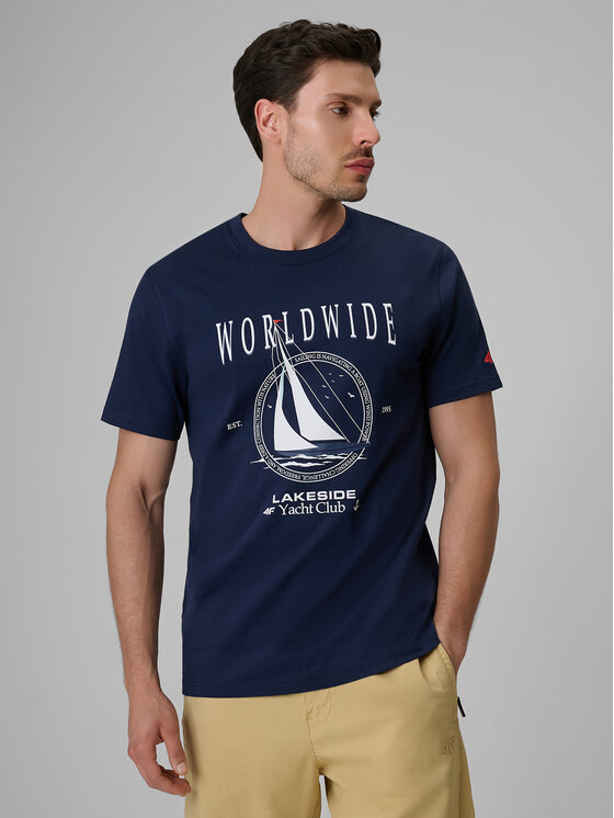 4F 4F T-Shirt LAKESIDE ESCAPE Granatowy Regular Fit