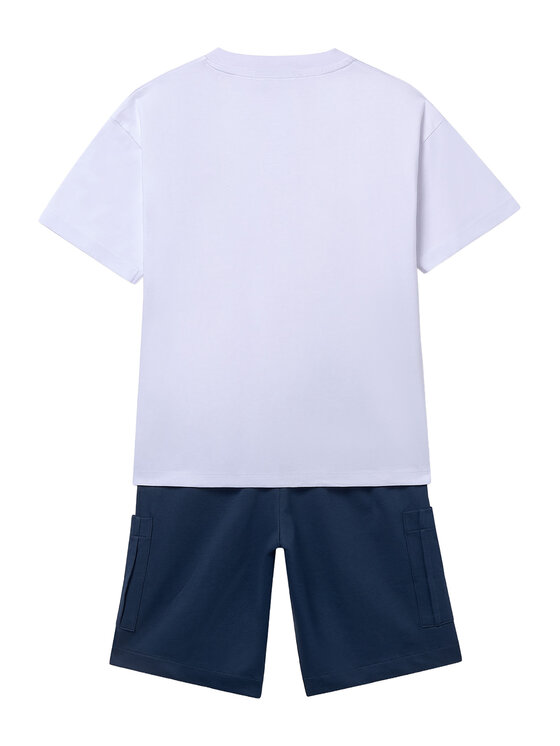 Mayoral Mayoral Komplet t-shirt i spodenki 6686 Granatowy Regular Fit