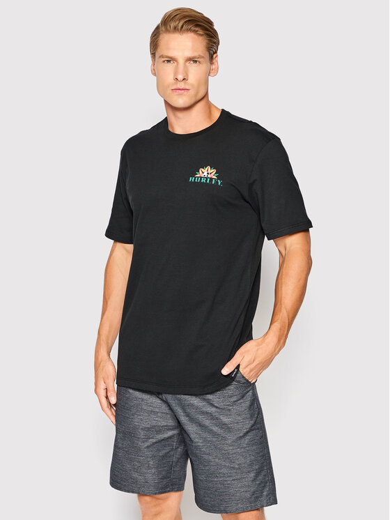 Hurley Marškinėliai Wash Dark Tropics MTS0029920 Juoda Regular Fit