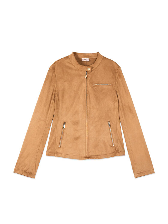 Oltre Oltre Giacca in similpelle R363R102486N002 Beige Slim Fit