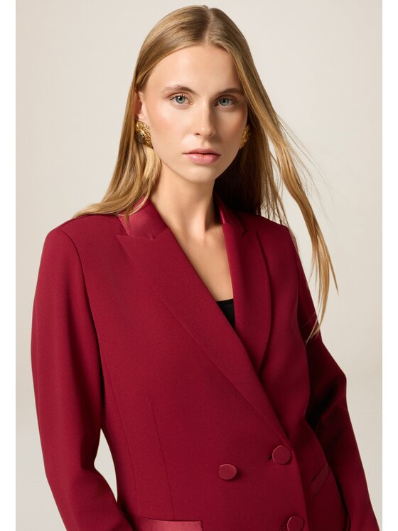 Oltre Oltre Marynarka Q782R004561N026 Czerwony Slim Fit