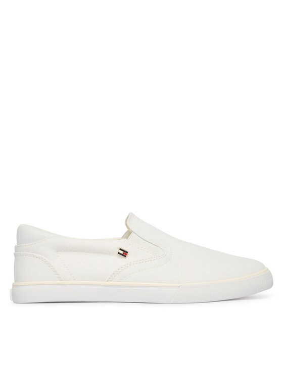 Tommy Hilfiger Tommy Hilfiger Teniși Th Low Profile Slip On FW0FW09103 Alb