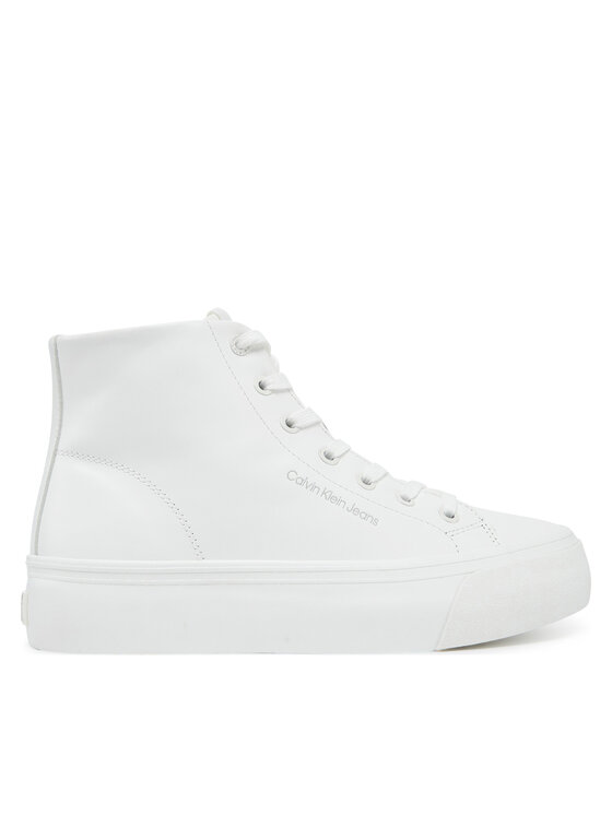 Calvin Klein Jeans Calvin Klein Jeans Sneakers Vulc Flatform Mid Mg Lth YW0YW01741 Bianco