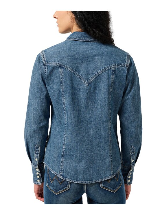 Wrangler Wrangler camicia di jeans 112356476 Blu Slim Fit