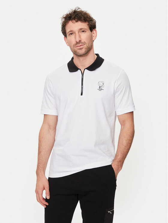 KARL LAGERFELD Polo 745025 542224 Balts Regular Fit