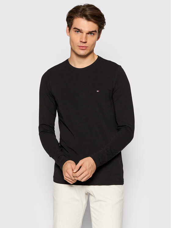 Tommy Hilfiger Tommy Hilfiger Longsleeve Stretch Tee MW0MW10804 Чорний Slim Fit