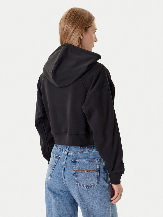 Tommy Jeans Tommy Jeans Bluză Linear DW0DW21163 Negru Boxy Fit