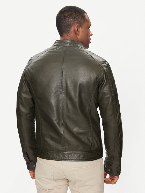 Serge Pariente Serge Pariente Lederjacke Erico Grün Regular Fit