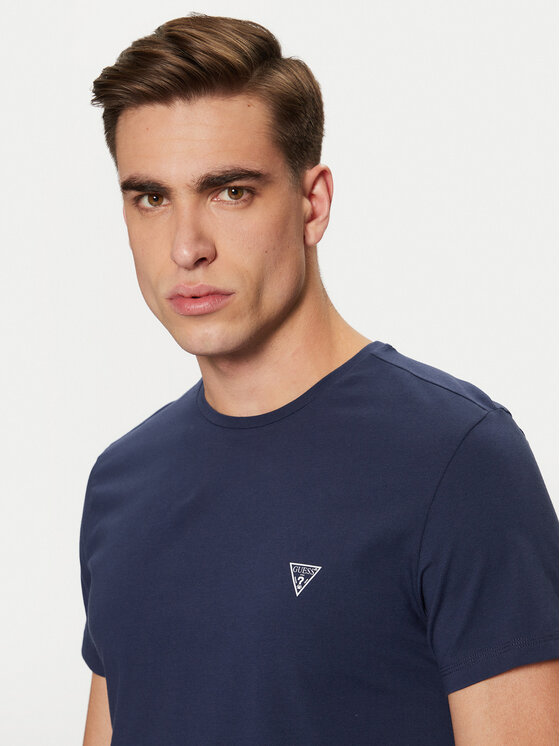 Guess Guess Tricou Caleb U97M00 KCD31 Bleumarin Slim Fit