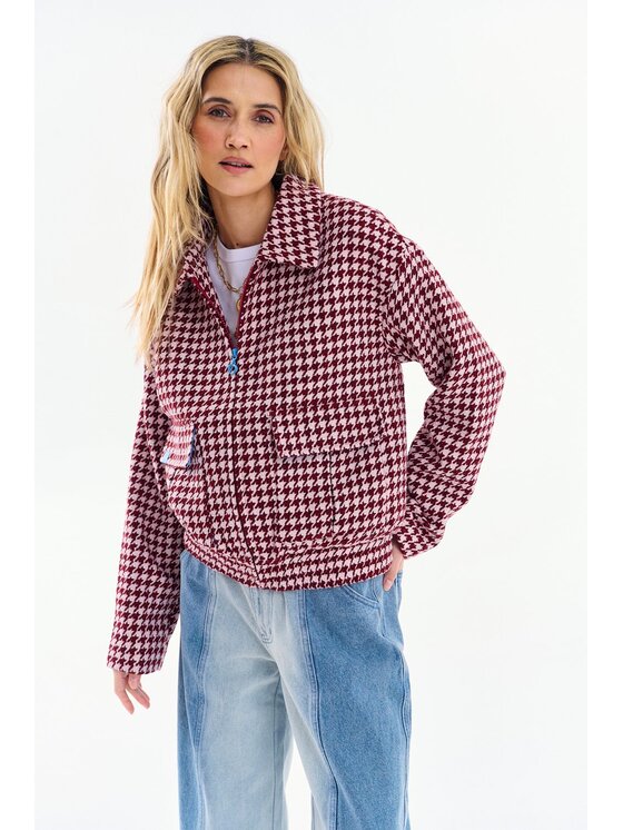 NAOKO NAOKO Kurtka przejściowa Berry Spark Bordowy Oversize
