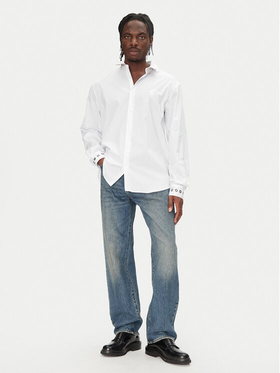 Just Cavalli Just Cavalli Koszula 78OAL2A0 Biały Relaxed Fit