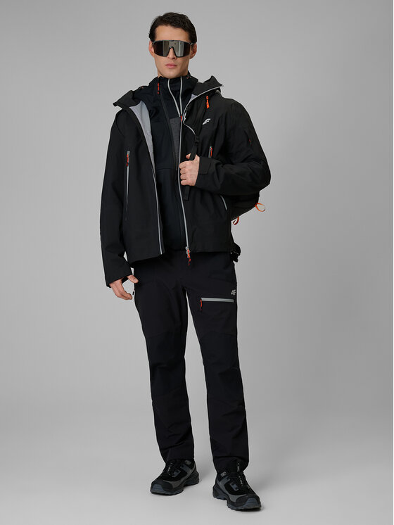 4F 4F Kurtka outdoor TREKKING Czarny Regular Fit