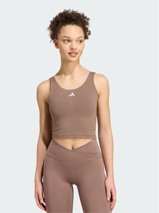 adidas adidas Koszulka techniczna 158405 Brązowy Fitted Fit