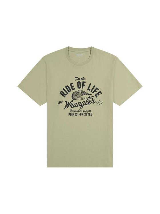 Wrangler Wrangler T-Shirt AMERICANA TEE 112362789 Zielony Regular Fit