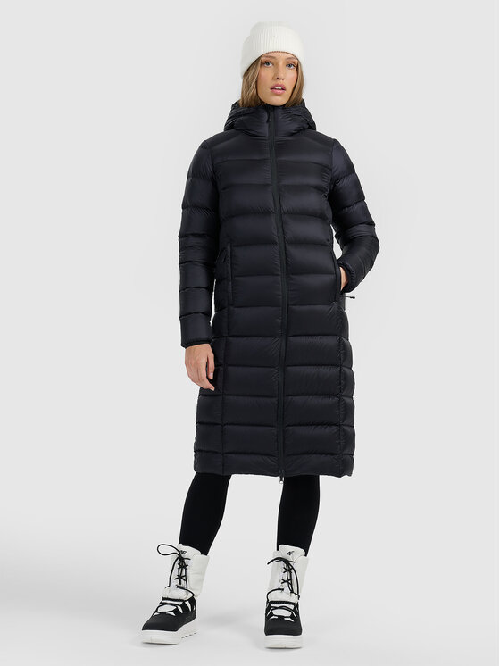 4F 4F Płaszcz zimowy MIDSHOP TEXTILE Czarny Regular Fit
