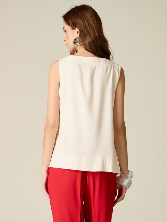 Oltre Oltre Bluzka 2004R003092N021 Biały Boxy Fit