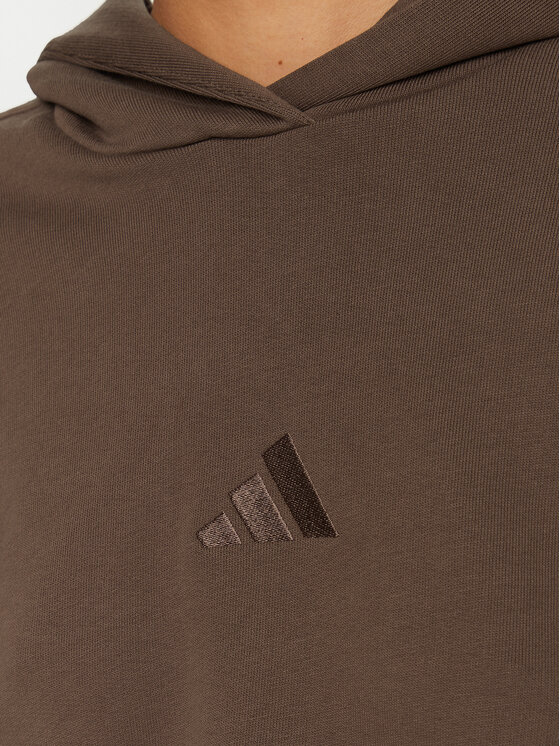 adidas Суитшърт ALL SZN French Terry 3-Stripes JI9105 Кафяв Regular Fit ...