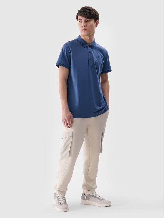 4F 4F Polo 4FWMM00TPTSM367 Niebieski Regular Fit