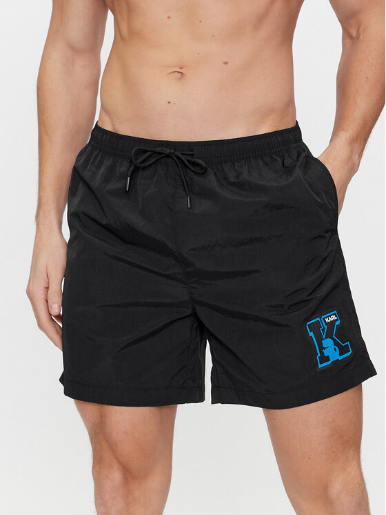 KARL LAGERFELD KARL LAGERFELD Пляжні шорти 240M2202 Чорний Regular Fit
