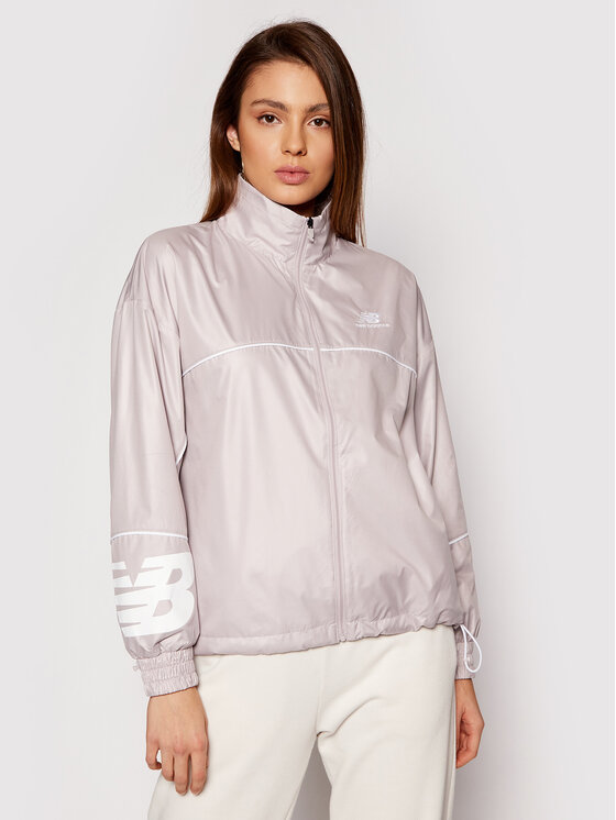 New Balance New Balance Jakna za trčanje Athletics Windbreaker WJ11502 Siva Relaxed Fit