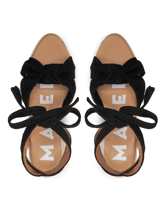 Manebi Manebi Εσπαντρίγιες Hamptons Wedge Espadrilles With Knot K 1.0 WS Μαύρο