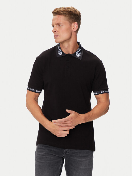 Versace Jeans Couture Polokošeľa 76GAGT00 Čierna Regular Fit