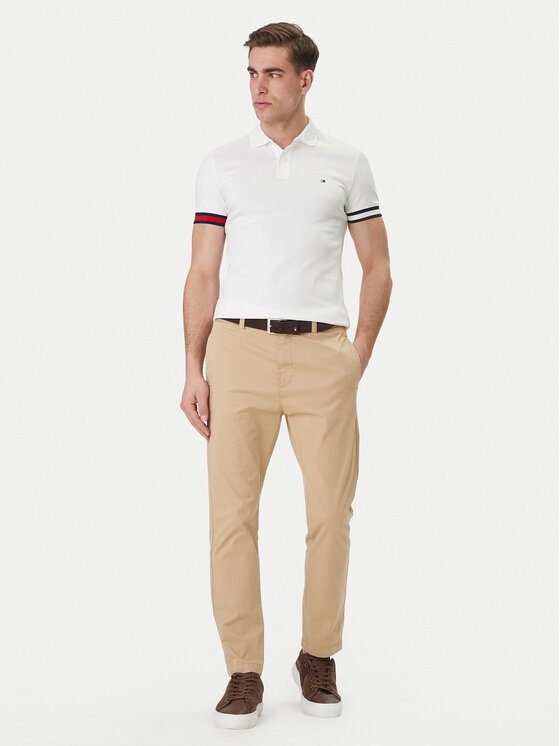 Tommy Hilfiger Tommy Hilfiger Polokošeľa MW0MW42743 Biela Slim Fit