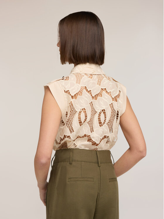 Motivi Motivi Camicia 5019Q000922N0R2 Crema Regular Fit