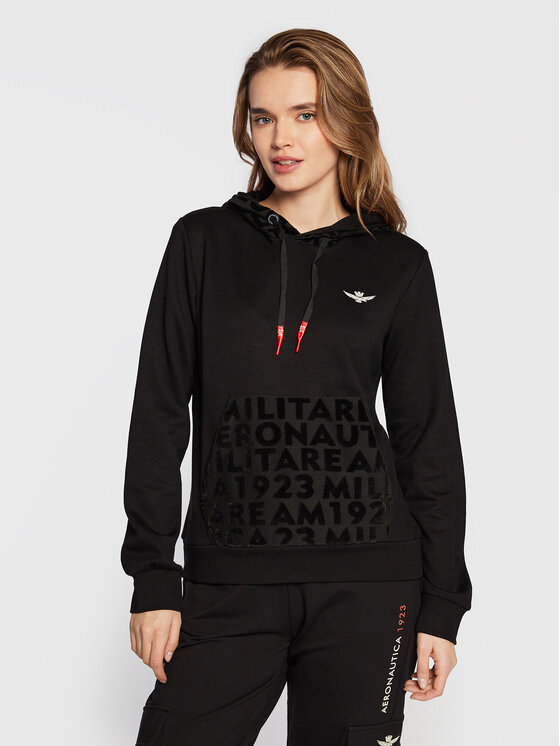 Aeronautica Militare Bluză 222FE1729DF483 Negru Regular Fit La Reducere si Transport Gratuit Bluze de trening 2023-11-24