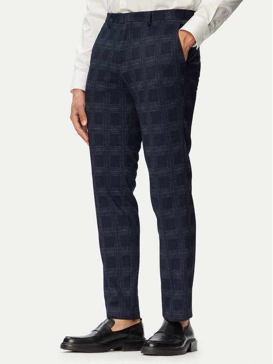 HUGO HUGO Текстилни панталони Hesten263X-H spo50565367 Тъмносин Extra Slim Fit