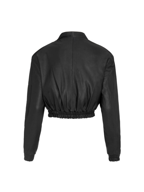 Mimika Mimika Kurtka skórzana Rumor bomber n^1 Czarny Oversize