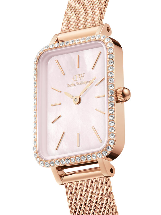 Daniel Wellington Daniel Wellington Sat Quadro Mesh DW00100669 Ružičasto zlato