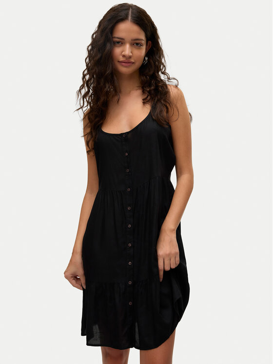 Vero Moda Vero Moda Letné šaty Bumpy 10325283 Čierna Loose Fit