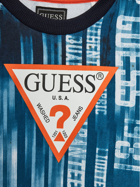 Guess Guess Bluză N4RQ01 KA6R3 Albastru Regular Fit