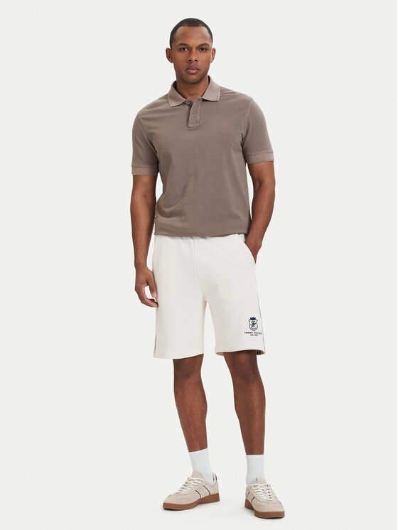 Tommy Hilfiger Tommy Hilfiger Pantaloni scurți sport Crest Embroidery MW0MW42878 Bej deschis Relaxed Fit