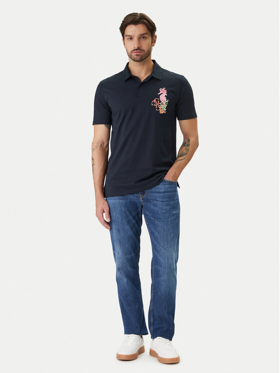 Guess Guess Polo majica F6GP01 K8FQ4 Mornarsko modra Regular Fit