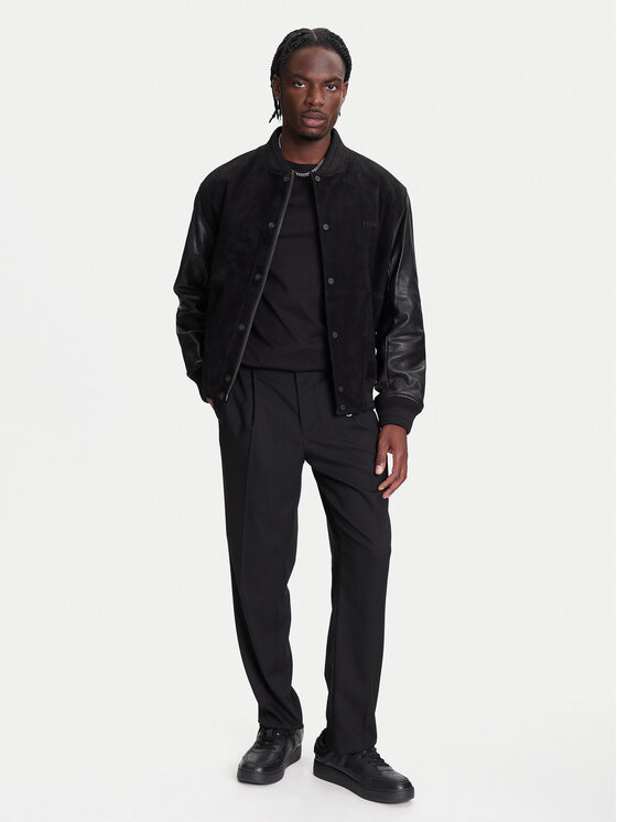 HUGO HUGO Geacă de piele Laxe 50541881 Negru Regular Fit