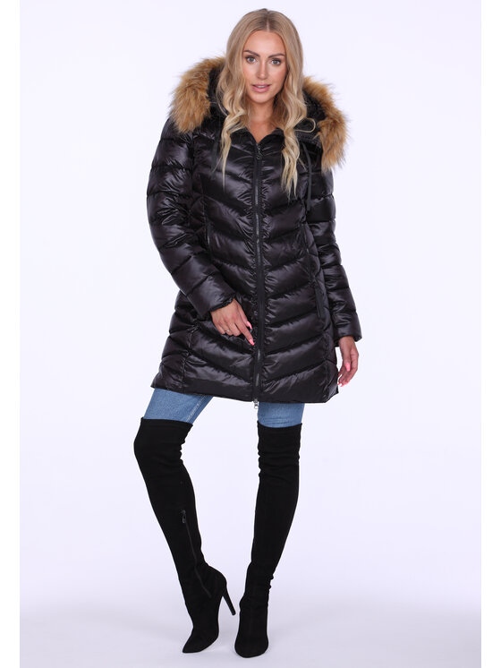 Perso Perso Dámska bunda BLH220036FF Čierna Regular Fit