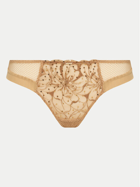 Chantelle Chantelle Бикини тип прашка Fleurs Si C12Q90 Бежов
