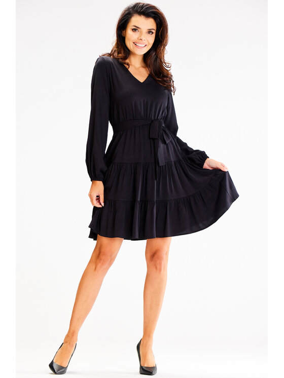 Awama Awama Vestito estivo A603 Nero Basic Fit