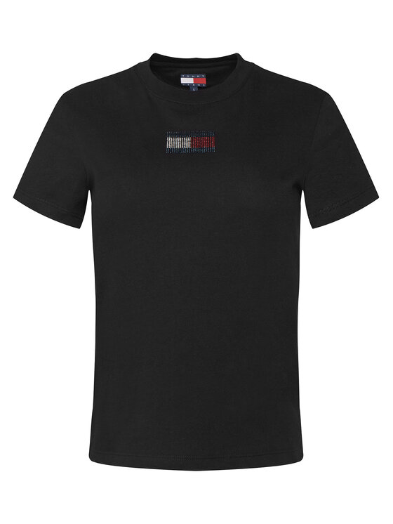 Tommy Jeans Tommy Jeans T-Shirt Party Flag DW0DW21965 Czarny Regular Fit