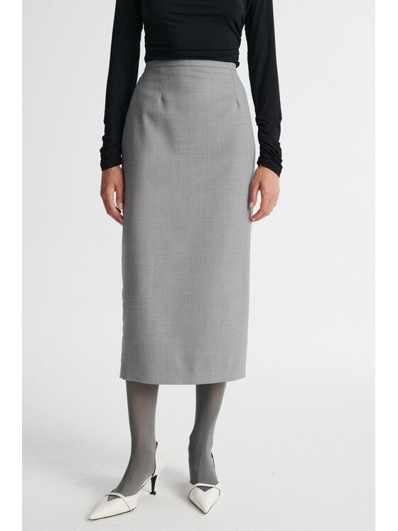 MARI PRETI MARI PRETI Spódnica ołówkowa SELENE Szary Slim Fit