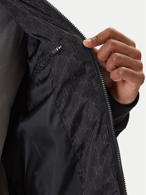 KARL LAGERFELD KARL LAGERFELD Bomber striukė 505061 561527 Juoda Regular Fit