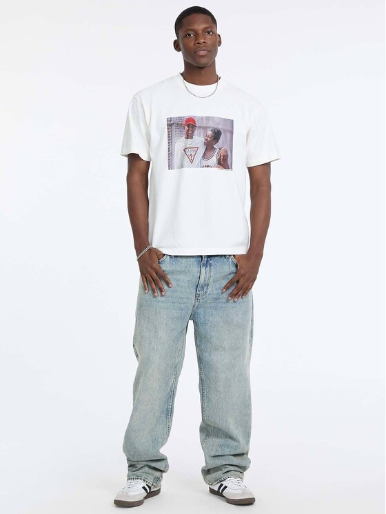 Guess Jeans Guess Jeans T-Shirt 180059 Bílá Classic Fit