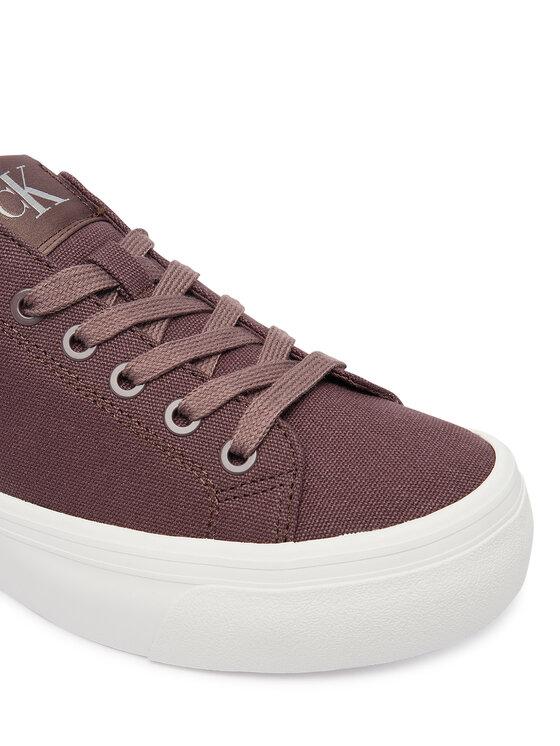 Calvin Klein Jeans Calvin Klein Jeans Sneakersy Vulc Flatform Low Canvas Mg YW0YW01763 Bordowy