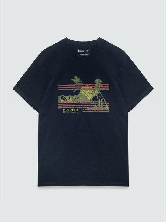 BIG STAR BIG STAR T-Shirt REGGER Granatowy Basic Fit