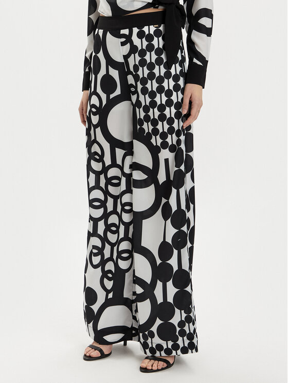 Gaudi Gaudi Kalhoty z materiálu 411FD25010 Černá Relaxed Fit