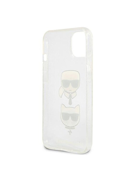 KARL LAGERFELD KARL LAGERFELD Etui na telefon Glitter Karl & Choupette Head Srebrny