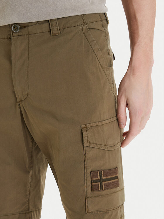 Napapijri Napapijri Szövet rövidnadrág N-Horton NP0A4HOS Khaki Regular Fit