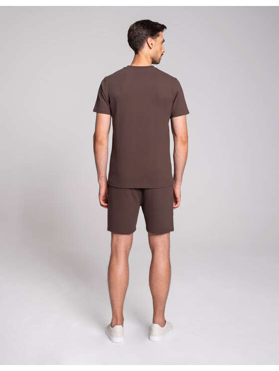 Borgio Borgio T-Shirt valleve Brązowy Classic Fit